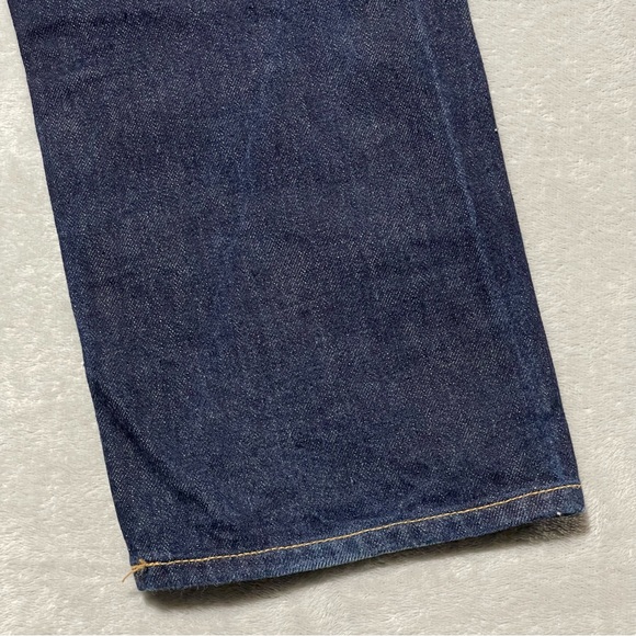 Jean Shop Jeans Mens Selvedge Skinny Fit Button Fly USA Raw Indigo Denim 33Wx33L - Picture 10 of 16